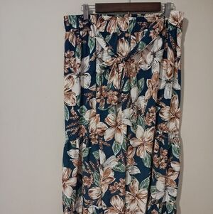 White Birch Women's Floral Wide Leg Pants